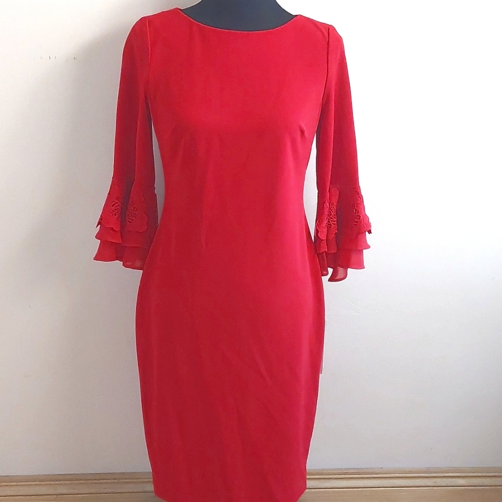Calvin klein Red midi cocktail dress